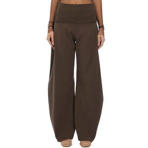 CORTANA Wide Leg High Waisted Trousers Women BROWN Pants